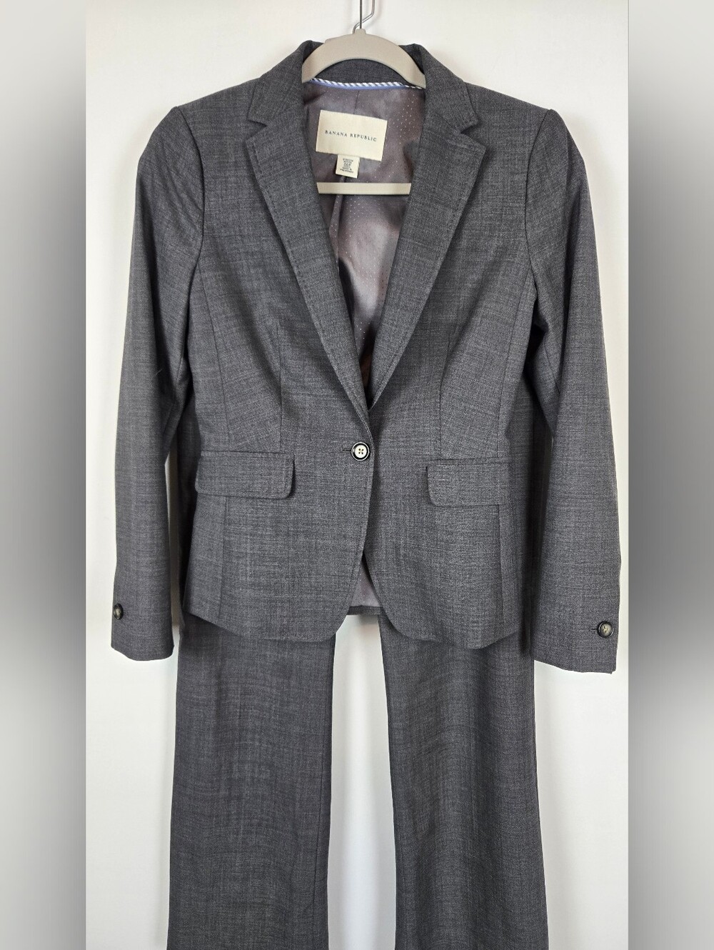 Banana Republic Women's Charcoal Gray Wool Blend Tailored Blazer